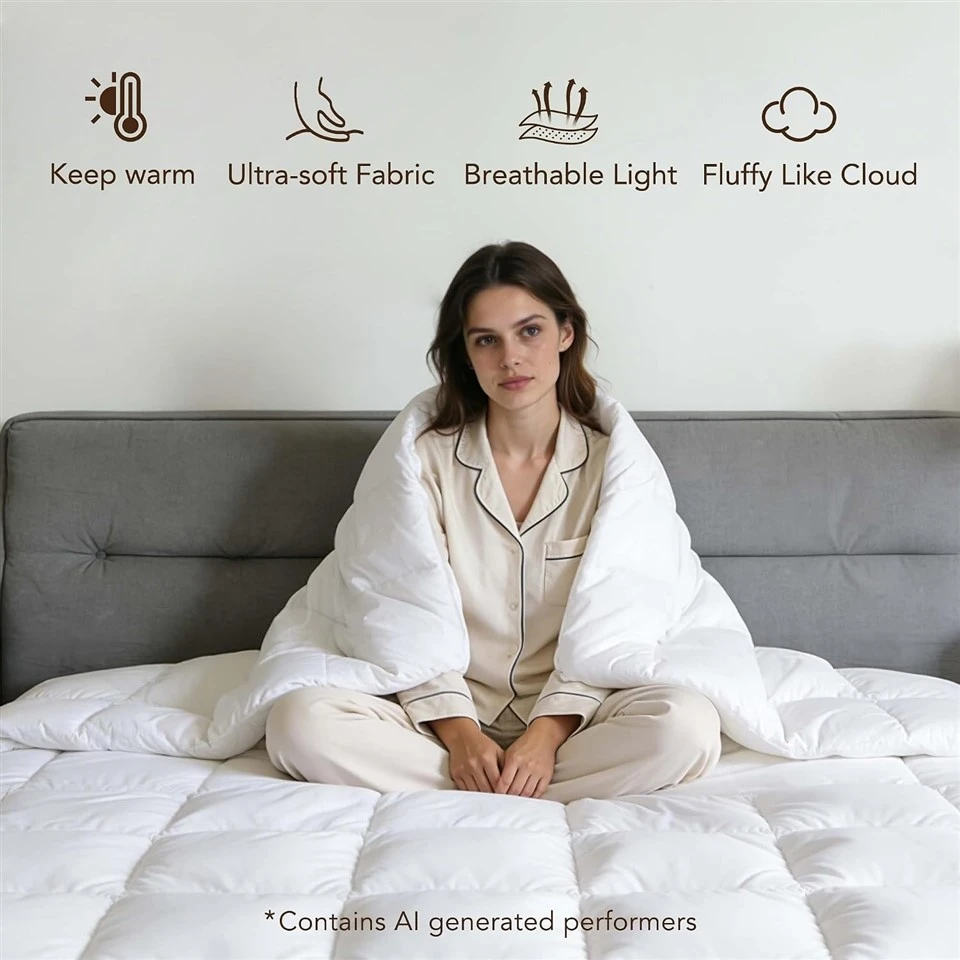 Luxury White Goose Feathers Down Fiber Comforter Duvet Insert price